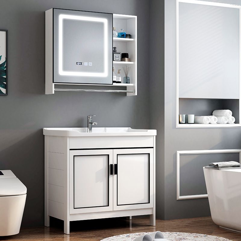 Metal Modern Bathroom Vanity Freestanding Faucet Included Sink Vanity Clearhalo 'Bathroom Remodel & Bathroom Fixtures' 'Bathroom Vanities' 'bathroom_vanities' 'Home Improvement' 'home_improvement' 'home_improvement_bathroom_vanities' 1200x1200_42336d57-5ebe-4c87-9c74-b5f272e71969