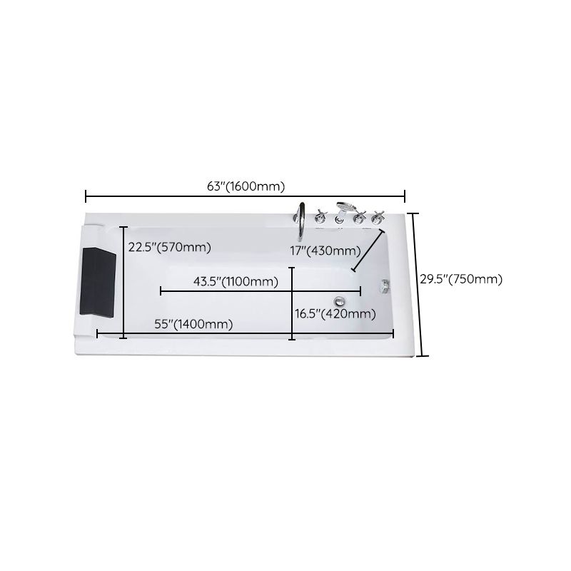 Acrylic Soaking Bathtub Antique Finish Drop-in Back to Wall Bath Tub Clearhalo 'Bathroom Remodel & Bathroom Fixtures' 'Bathtubs' 'Home Improvement' 'home_improvement' 'home_improvement_bathtubs' 'Showers & Bathtubs' 1200x1200_42396fb5-c5e4-44de-91d6-06f3cf2914d7