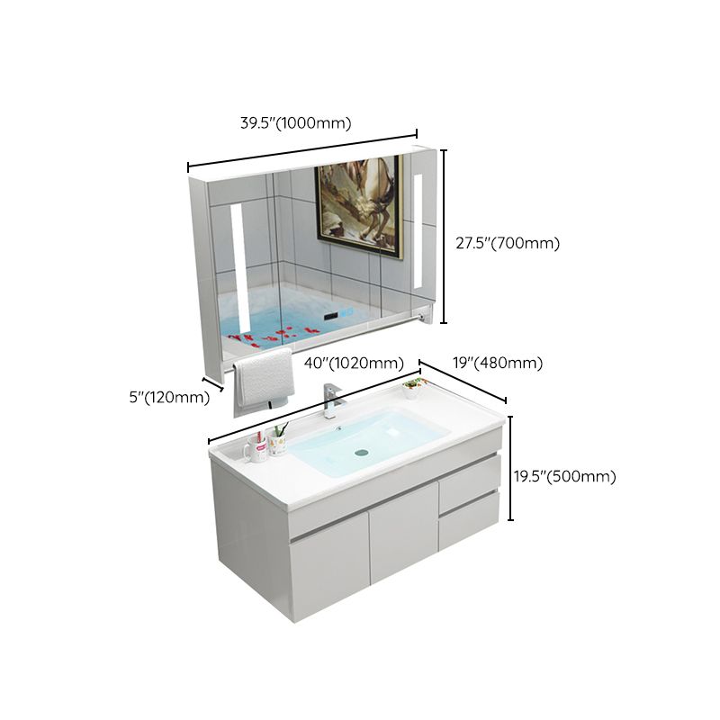 Modern Bathroom Vanity Sink Drawers Rectangular Faucet Mirror Bathroom Vanity Set Clearhalo 'Bathroom Remodel & Bathroom Fixtures' 'Bathroom Vanities' 'bathroom_vanities' 'Home Improvement' 'home_improvement' 'home_improvement_bathroom_vanities' 1200x1200_42398086-fc96-4363-9a45-f833b2123e6f