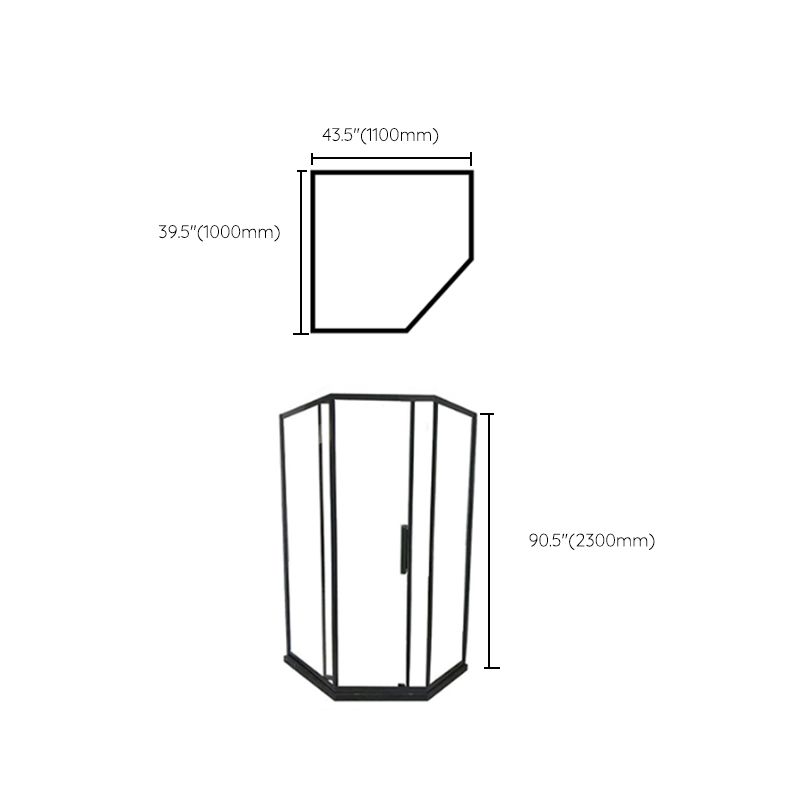 Modern Clear Glass Double Sliding Shower Enclosure Framed Shower Enclosure Clearhalo 'Bathroom Remodel & Bathroom Fixtures' 'Home Improvement' 'home_improvement' 'home_improvement_shower_stalls_enclosures' 'Shower Stalls & Enclosures' 'shower_stalls_enclosures' 'Showers & Bathtubs' 1200x1200_42452019-09a7-42e8-b1fe-c846f80fb9b6