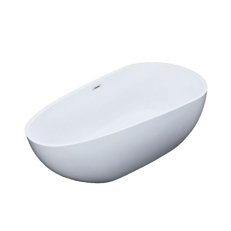 Modern Soaking Bathtub Oval with Drain Acrylic Freestanding Bath Tub Clearhalo 'Bathroom Remodel & Bathroom Fixtures' 'Bathtubs' 'Home Improvement' 'home_improvement' 'home_improvement_bathtubs' 'Showers & Bathtubs' 1200x1200_424b98ed-d360-4a8c-b57e-36f9bc226d63