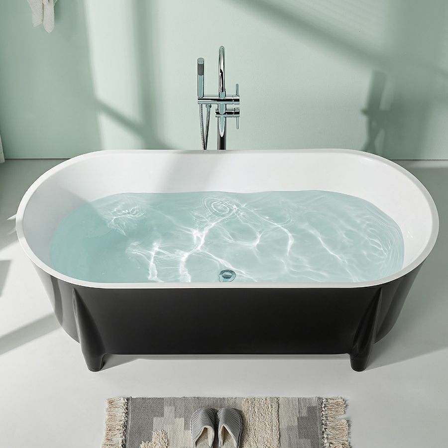 Modern Acrylic Oval Bathtub Freestanding Soaking Bathtub for Bathroom Clearhalo 'Bathroom Remodel & Bathroom Fixtures' 'Bathtubs' 'Home Improvement' 'home_improvement' 'home_improvement_bathtubs' 'Showers & Bathtubs' 1200x1200_4253c2dc-348d-4317-ae24-7809afde433a