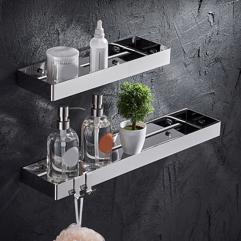 Contemporary Stainless Steel Bath Shelf 2-Piece Bathroom Accessory Set Clearhalo 'Bathroom Hardware Sets' 'Bathroom Hardware' 'Bathroom Remodel & Bathroom Fixtures' 'bathroom_hardware_sets' 'Home Improvement' 'home_improvement' 'home_improvement_bathroom_hardware_sets' 1200x1200_425f5ccc-9c11-4515-b51c-b364721fc36b