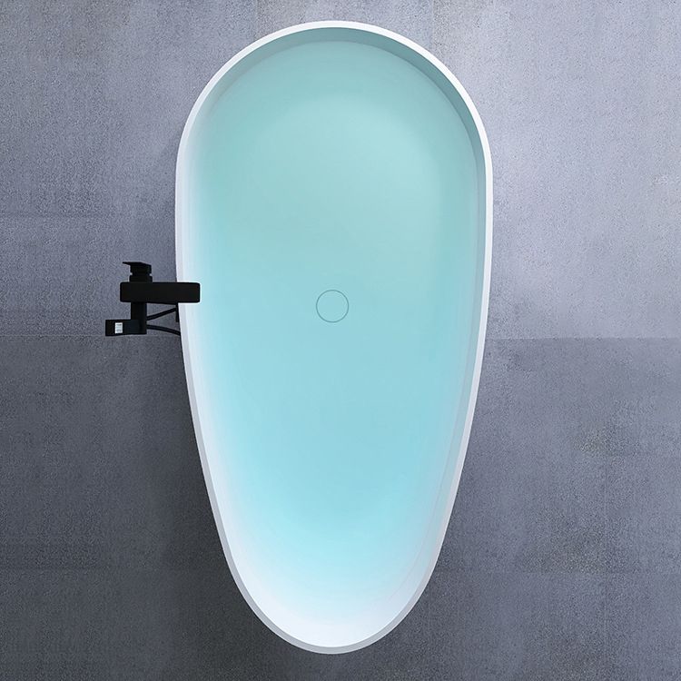 Soaking Stand Alone Tub with Drain Bathroom White Stone Bathtub Clearhalo 'Bathroom Remodel & Bathroom Fixtures' 'Bathtubs' 'Home Improvement' 'home_improvement' 'home_improvement_bathtubs' 'Showers & Bathtubs' 1200x1200_4273b2d7-c5b0-4015-b0f6-eb23a2f1e3a0