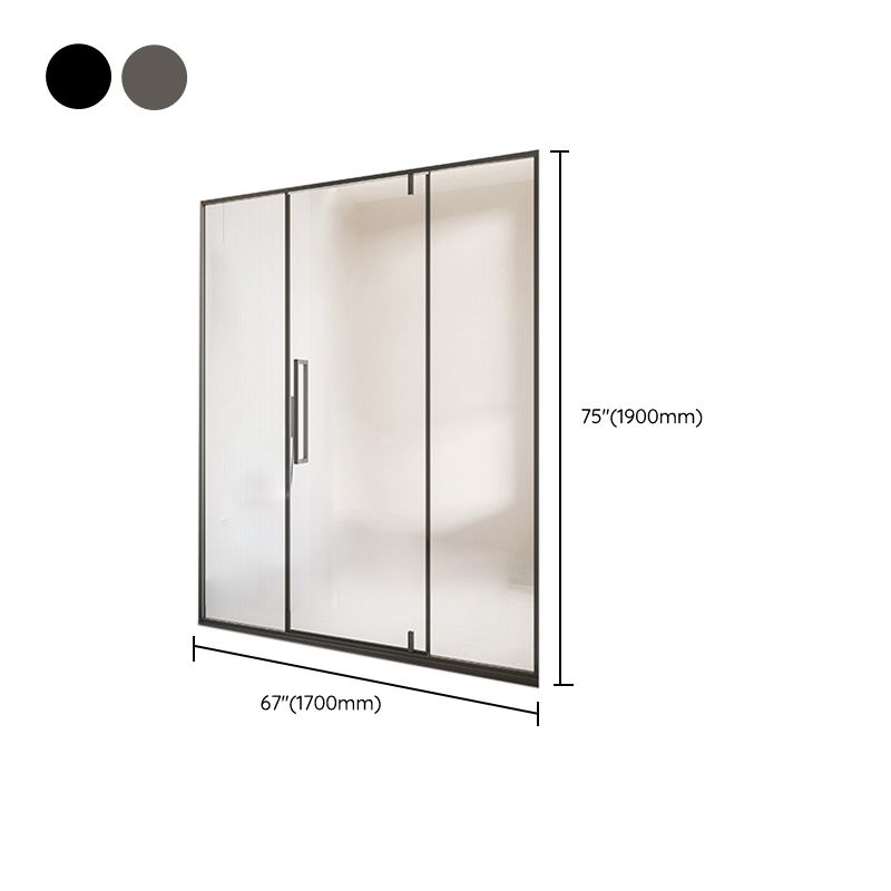 Glass and Metal Shower Door Simple One-Line Shower Bath Door Clearhalo 'Bathroom Remodel & Bathroom Fixtures' 'Home Improvement' 'home_improvement' 'home_improvement_shower_tub_doors' 'Shower and Tub Doors' 'shower_tub_doors' 'Showers & Bathtubs' 1200x1200_42d9cd52-6fbb-4222-87ce-ca669a4977dc