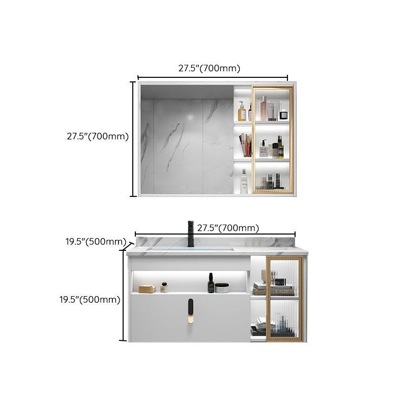 Gorgeous Sink Vanity Wall-Mounted Bathroom Vanity Cabinet with Mirror Cabinet Clearhalo 'Bathroom Remodel & Bathroom Fixtures' 'Bathroom Vanities' 'bathroom_vanities' 'Home Improvement' 'home_improvement' 'home_improvement_bathroom_vanities' 1200x1200_42dfe9ee-7848-42ae-910e-3918620e9e64