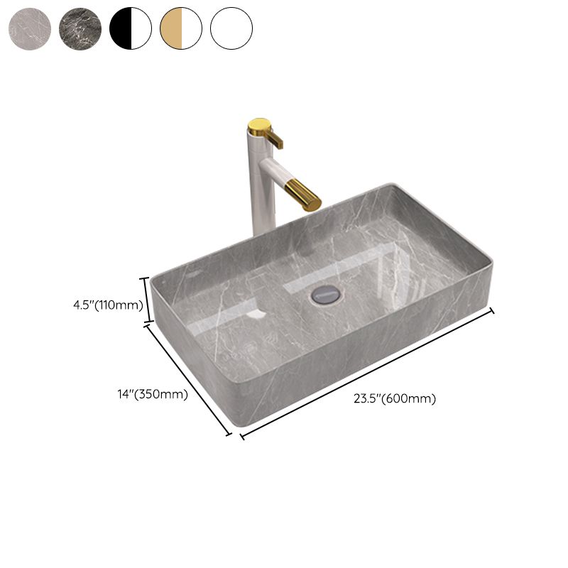 Modern Bathroom Sink Porcelain Rectangular Vessel Sink with Pop-Up Drain Clearhalo 'Bathroom Remodel & Bathroom Fixtures' 'Bathroom Sinks & Faucet Components' 'Bathroom Sinks' 'bathroom_sink' 'Home Improvement' 'home_improvement' 'home_improvement_bathroom_sink' 1200x1200_42fafecd-96a0-4a54-9d61-8fda83e7ddb1