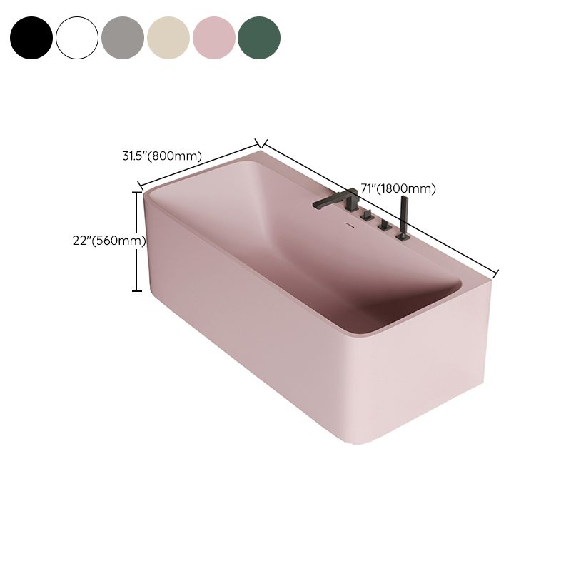 Modern Stone Soaking Bathtub Rectangle Back to Wall Bathtub With Faucet Clearhalo 'Bathroom Remodel & Bathroom Fixtures' 'Bathtubs' 'Home Improvement' 'home_improvement' 'home_improvement_bathtubs' 'Showers & Bathtubs' 1200x1200_4313dc80-3f63-4575-ae0e-abdaaab6d1c0