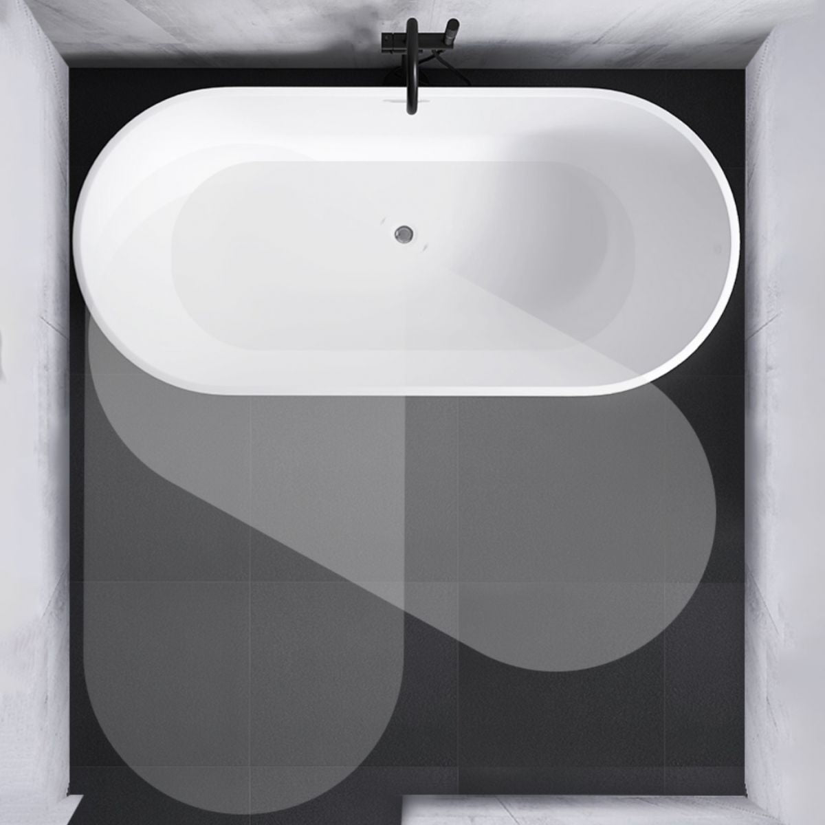 Modern White Stand Alone Bathtub Oval Acrylic Soaking Bathtub without Holes Clearhalo 'Bathroom Remodel & Bathroom Fixtures' 'Bathtubs' 'Home Improvement' 'home_improvement' 'home_improvement_bathtubs' 'Showers & Bathtubs' 1200x1200_4324638e-2db6-404a-9301-4f609cd3e024