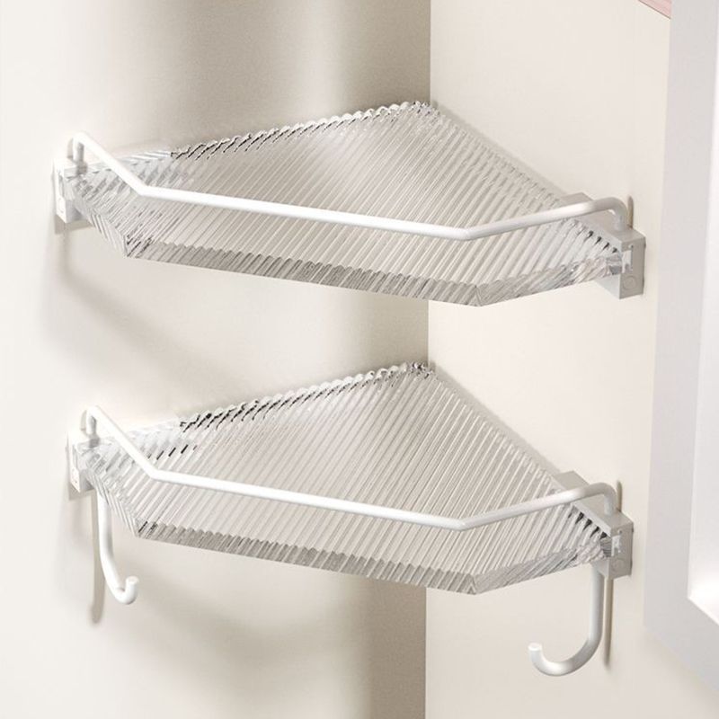 White & Clear Acrylic Bathroom Accessory Set with Towel Bar/Paper Holder/Robe Hook Clearhalo 'Bathroom Hardware Sets' 'Bathroom Hardware' 'Bathroom Remodel & Bathroom Fixtures' 'bathroom_hardware_sets' 'Home Improvement' 'home_improvement' 'home_improvement_bathroom_hardware_sets' 1200x1200_43424810-3363-4742-ba19-ef113298d80d