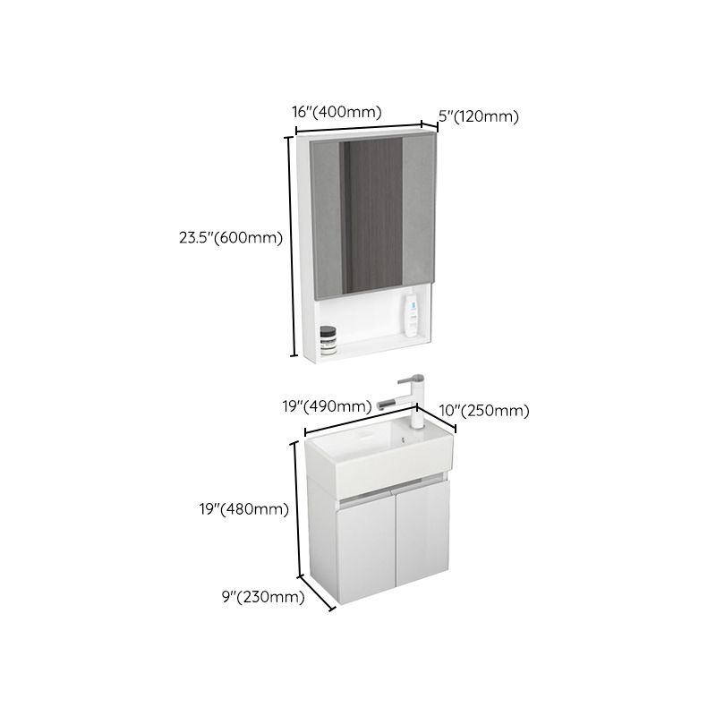 Modern Metal Bathroom Vanity Solid Color Wall Mount Vanity Cabinet in White Clearhalo 'Bathroom Remodel & Bathroom Fixtures' 'Bathroom Vanities' 'bathroom_vanities' 'Home Improvement' 'home_improvement' 'home_improvement_bathroom_vanities' 1200x1200_43480a35-1796-4111-a45d-4a4cc7ee5054