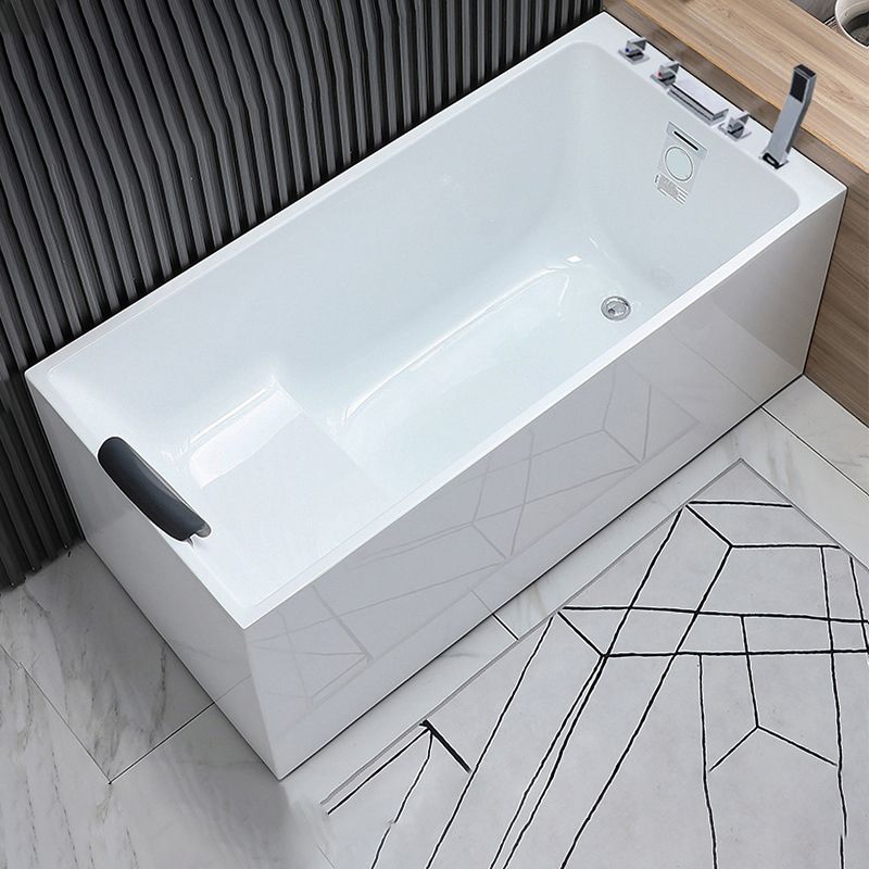 Acrylic Soaking Tub with Left Drain in White Rectangle Freestanding Bathtub Clearhalo 'Bathroom Remodel & Bathroom Fixtures' 'Bathtubs' 'Home Improvement' 'home_improvement' 'home_improvement_bathtubs' 'Showers & Bathtubs' 1200x1200_436454d6-cf9e-4b52-b8c1-a183ab34612e