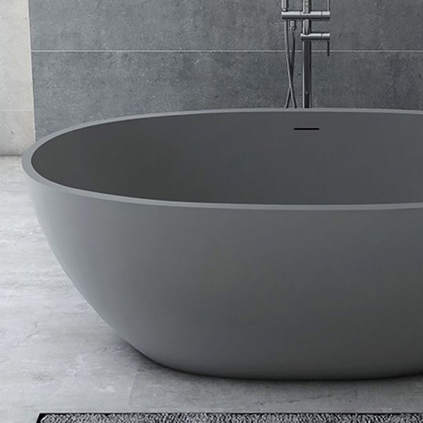 Modern Soaking Freestanding Bath Tub Stone Oval Bathtub with Overflow Trim Clearhalo 'Bathroom Remodel & Bathroom Fixtures' 'Bathtubs' 'Home Improvement' 'home_improvement' 'home_improvement_bathtubs' 'Showers & Bathtubs' 1200x1200_439a626d-1ef9-4d8d-a39f-5b5d37ec7e6d