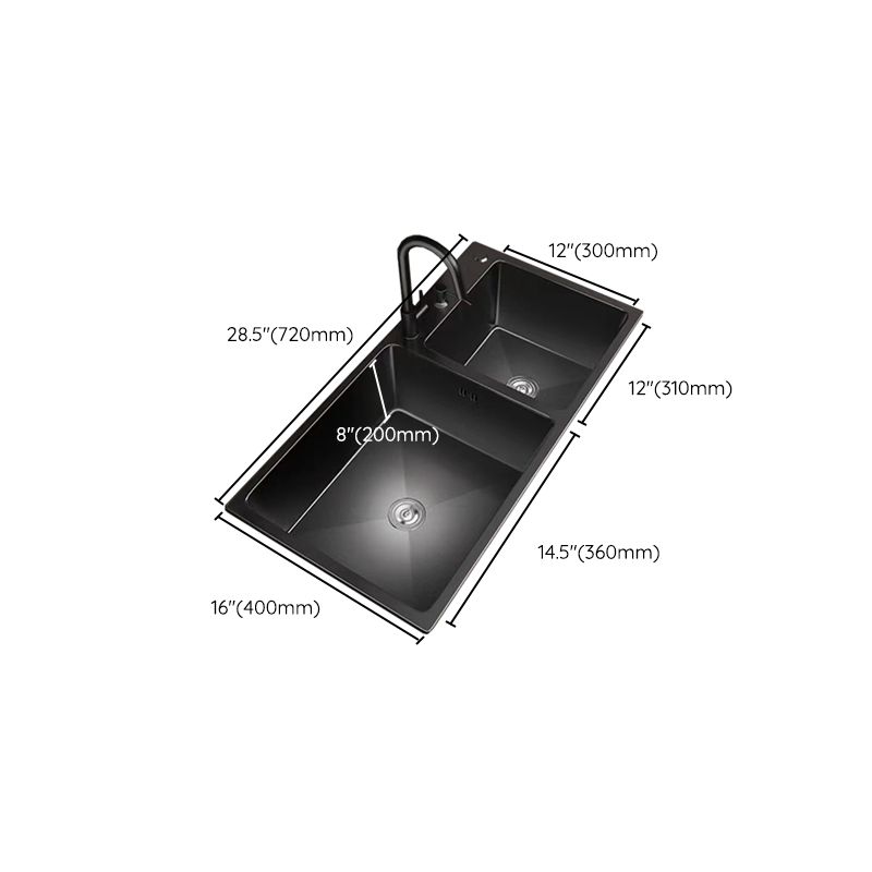 Stainless Steel Double Basin Sink Drop-In Kitchen Sink with Drain Assembly Clearhalo 'Home Improvement' 'home_improvement' 'home_improvement_kitchen_sinks' 'Kitchen Remodel & Kitchen Fixtures' 'Kitchen Sinks & Faucet Components' 'Kitchen Sinks' 'kitchen_sinks' 1200x1200_43a189b4-60da-45cb-83c1-3302630bb48c