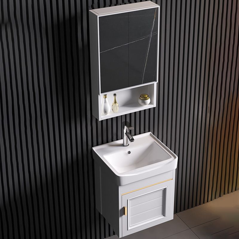 Wall Mounted Sink Vanity Contemporary Metal Bathroom Sink Vanity Clearhalo 'Bathroom Remodel & Bathroom Fixtures' 'Bathroom Vanities' 'bathroom_vanities' 'Home Improvement' 'home_improvement' 'home_improvement_bathroom_vanities' 1200x1200_43ac636f-db4c-4ecb-94e5-068eadd97d40