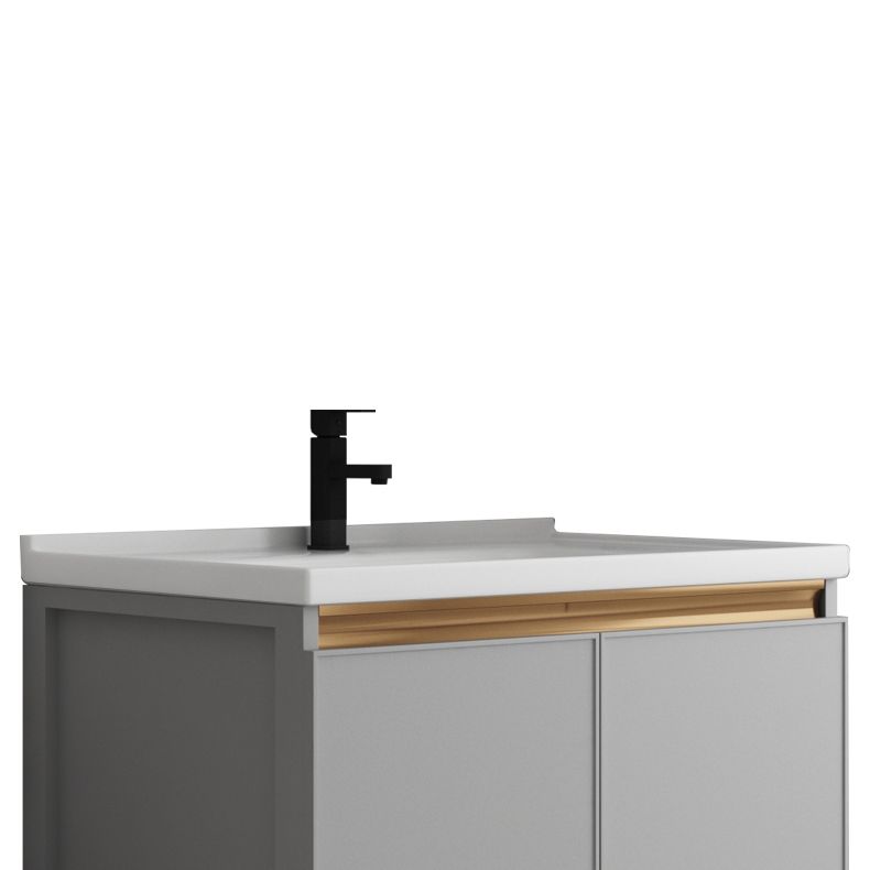 Wall Mount Bathroom Vanity Modern Gray Single-Sink Metal Frame Vanity Set Clearhalo 'Bathroom Remodel & Bathroom Fixtures' 'Bathroom Vanities' 'bathroom_vanities' 'Home Improvement' 'home_improvement' 'home_improvement_bathroom_vanities' 1200x1200_43cb59fe-f332-40f9-bc58-48f0e2d720cf