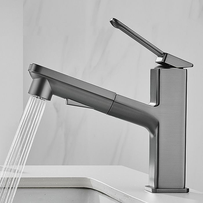 Modern Bathroom Vessel Faucet Solid Color Brass Vessel Sink Faucet for Bathroom Clearhalo 'Accueil' 'Amélioration Domiciliaire' 'bathroom_sink_faucets' 'Ensembles de Lavabo & de Robinet de Toilette' 'home_improvement' 'home_improvement_bathroom_sink_faucets' 'Robinet de Lavabo de Salle de Bain' 'Rénovation et Équipement de Salle de Bain' 1200x1200_43e65c16-858b-4f16-bc18-fc805ab6846e