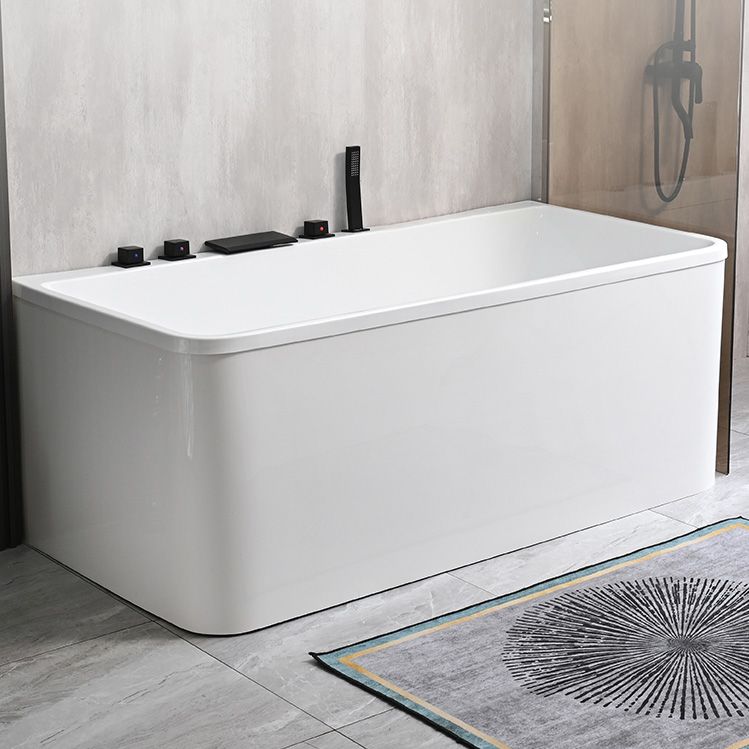 Back to Wall Soaking Bathtub Modern Rectangular Antique Finish Bath Tub Clearhalo 'Bathroom Remodel & Bathroom Fixtures' 'Bathtubs' 'Home Improvement' 'home_improvement' 'home_improvement_bathtubs' 'Showers & Bathtubs' 1200x1200_43f25fcb-3d6d-4564-9a98-44c916bbda14