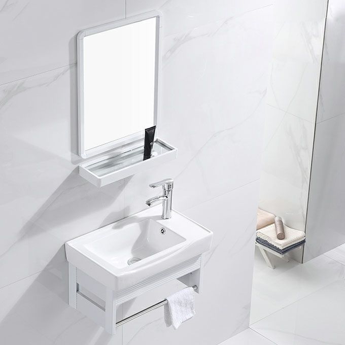 Modern Wall Mount White Sink Vanity with Single Sink for Bathroom Clearhalo 'Bathroom Remodel & Bathroom Fixtures' 'Bathroom Vanities' 'bathroom_vanities' 'Home Improvement' 'home_improvement' 'home_improvement_bathroom_vanities' 1200x1200_43fac060-ebff-47da-b985-f42619202aa6