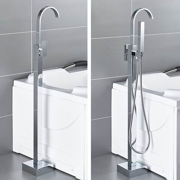 Contemporary Style Freestanding Bathtub Faucet Floor Mounted Freestanding Tub Filler Clearhalo 'Bathroom Remodel & Bathroom Fixtures' 'Bathtub Faucets' 'bathtub_faucets' 'Home Improvement' 'home_improvement' 'home_improvement_bathtub_faucets' 1200x1200_440c3847-63a1-483b-854d-ad126d70718c