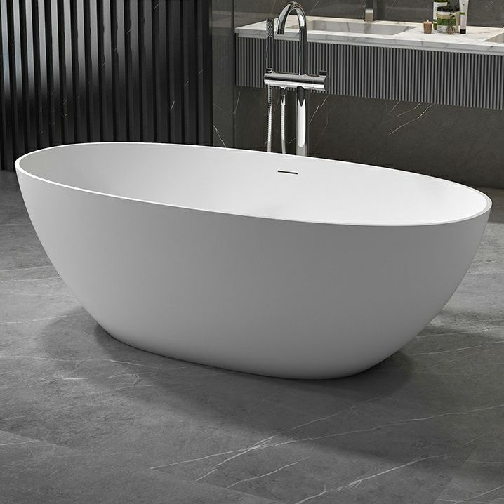 Modern Soaking Freestanding Bath Tub Stone Oval Bathtub with Overflow Trim Clearhalo 'Bathroom Remodel & Bathroom Fixtures' 'Bathtubs' 'Home Improvement' 'home_improvement' 'home_improvement_bathtubs' 'Showers & Bathtubs' 1200x1200_440f5199-055a-40f0-a59a-e9ee676f17dd