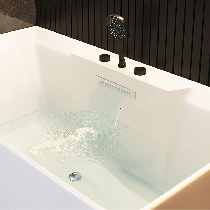 Contemporary Whirlpool / Soaking Bathtub Acrylic Rectangle Back to Wall Bathtub Clearhalo 'Bathroom Remodel & Bathroom Fixtures' 'Bathtubs' 'Home Improvement' 'home_improvement' 'home_improvement_bathtubs' 'Showers & Bathtubs' 1200x1200_441dff80-c376-405e-9bb1-9dd7ce958f53