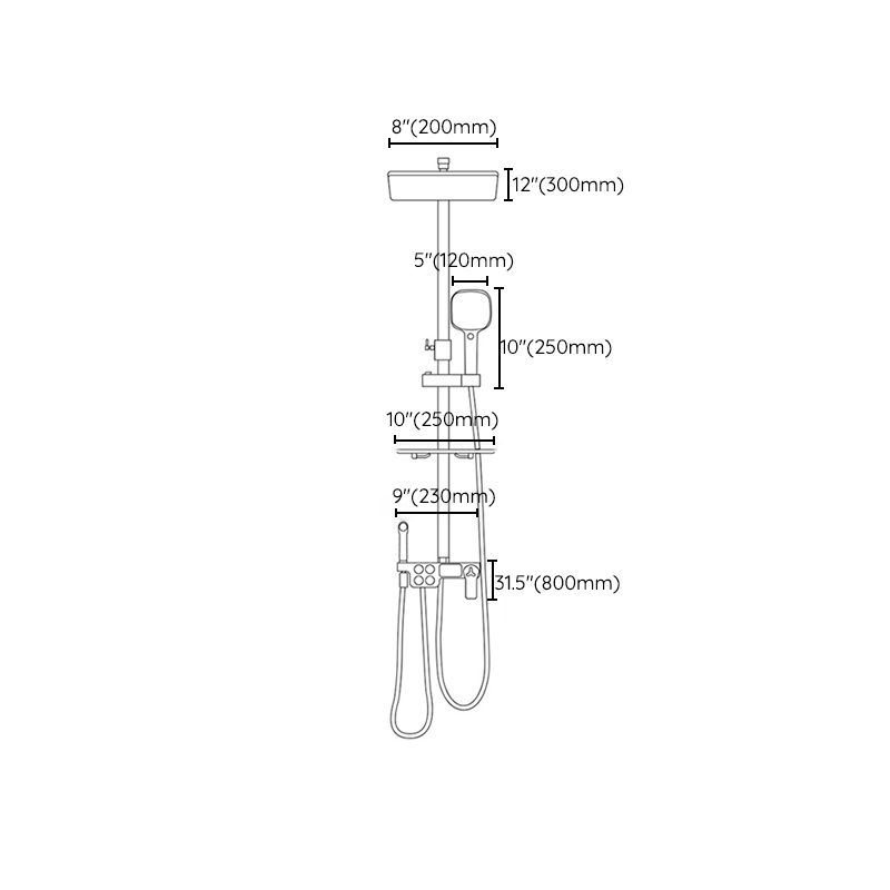 Arm Shower Faucet Wall Mounted Shower Metal Shower System with Slide Bar Clearhalo 'Bathroom Remodel & Bathroom Fixtures' 'Home Improvement' 'home_improvement' 'home_improvement_shower_faucets' 'Shower Faucets & Systems' 'shower_faucets' 'Showers & Bathtubs Plumbing' 'Showers & Bathtubs' 1200x1200_441fb66f-9a2e-49b2-9af5-899a03ac6bd1