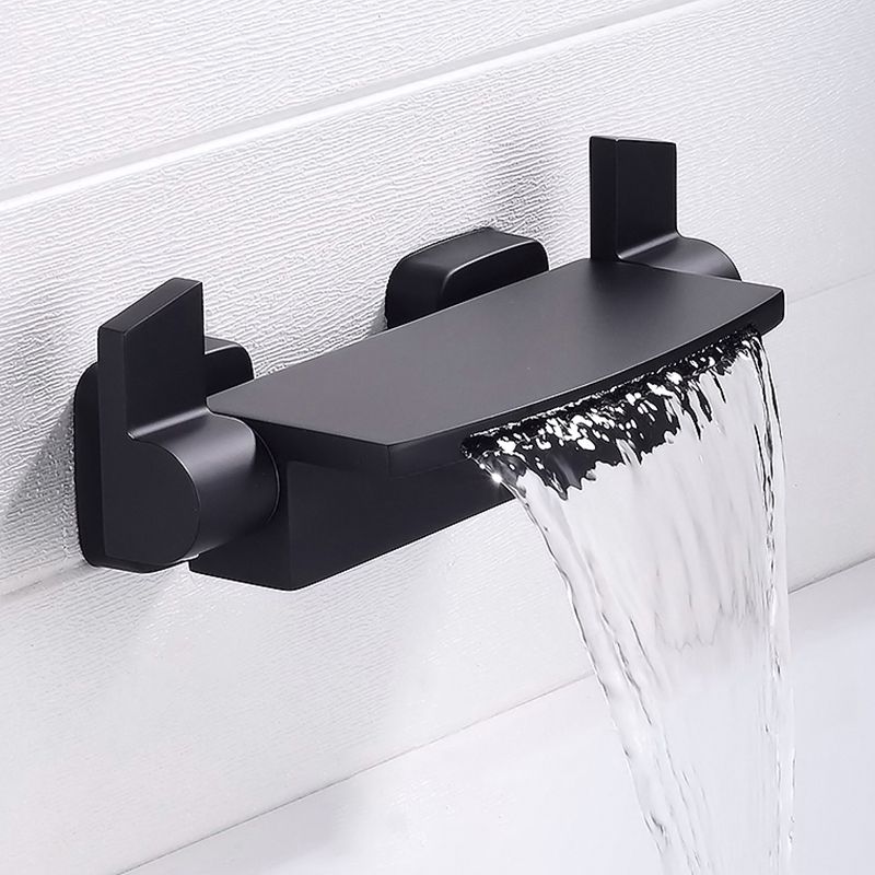 Wall Mounted Metal Tub Filler Low Arc Freestanding Bathtub Faucet Clearhalo 'Bathroom Remodel & Bathroom Fixtures' 'Bathtub Faucets' 'bathtub_faucets' 'Home Improvement' 'home_improvement' 'home_improvement_bathtub_faucets' 1200x1200_442f4002-170e-406f-b07e-3b096d2e5068