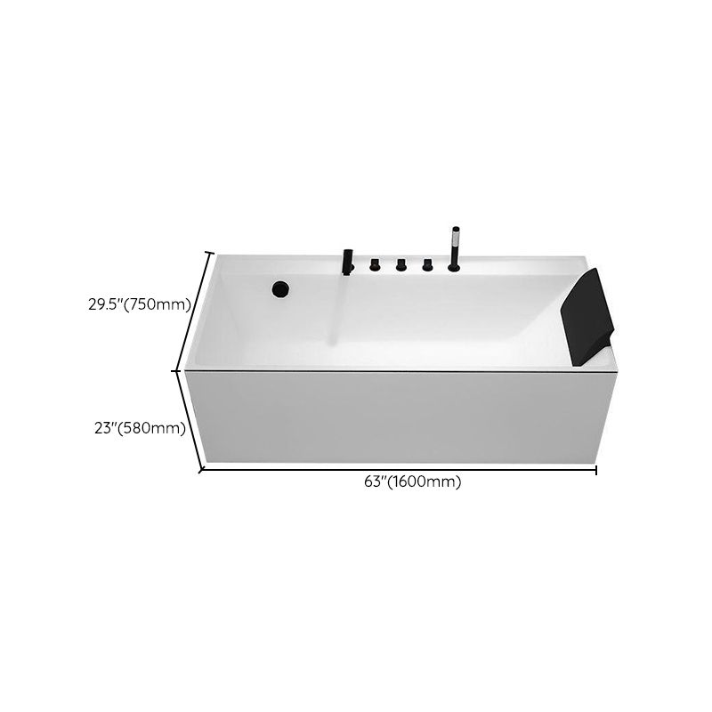 Modern Rectangular Bathtub Acrylic Soaking White Back to Wall Bathtub Clearhalo 'Bathroom Remodel & Bathroom Fixtures' 'Bathtubs' 'Home Improvement' 'home_improvement' 'home_improvement_bathtubs' 'Showers & Bathtubs' 1200x1200_443c1e5a-3450-4615-920b-253986427659