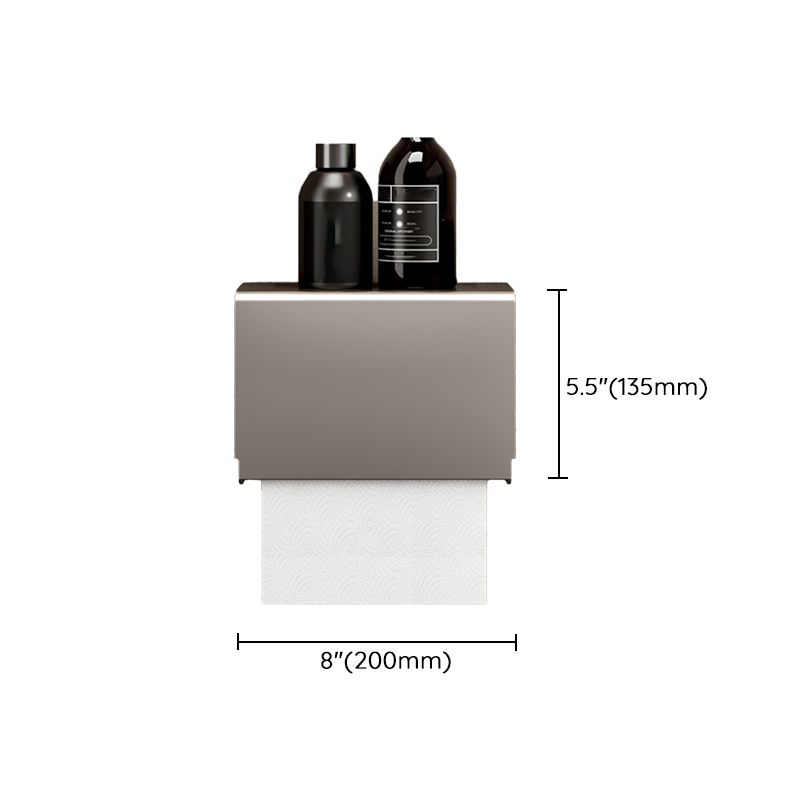 Modern Grey Bathroom Set Paper Holder Bath Shelf Bathroom Hardware Set Clearhalo 'Bathroom Hardware Sets' 'Bathroom Hardware' 'Bathroom Remodel & Bathroom Fixtures' 'bathroom_hardware_sets' 'Home Improvement' 'home_improvement' 'home_improvement_bathroom_hardware_sets' 1200x1200_444138ef-8732-4cbb-b39e-b37cf2200b2d