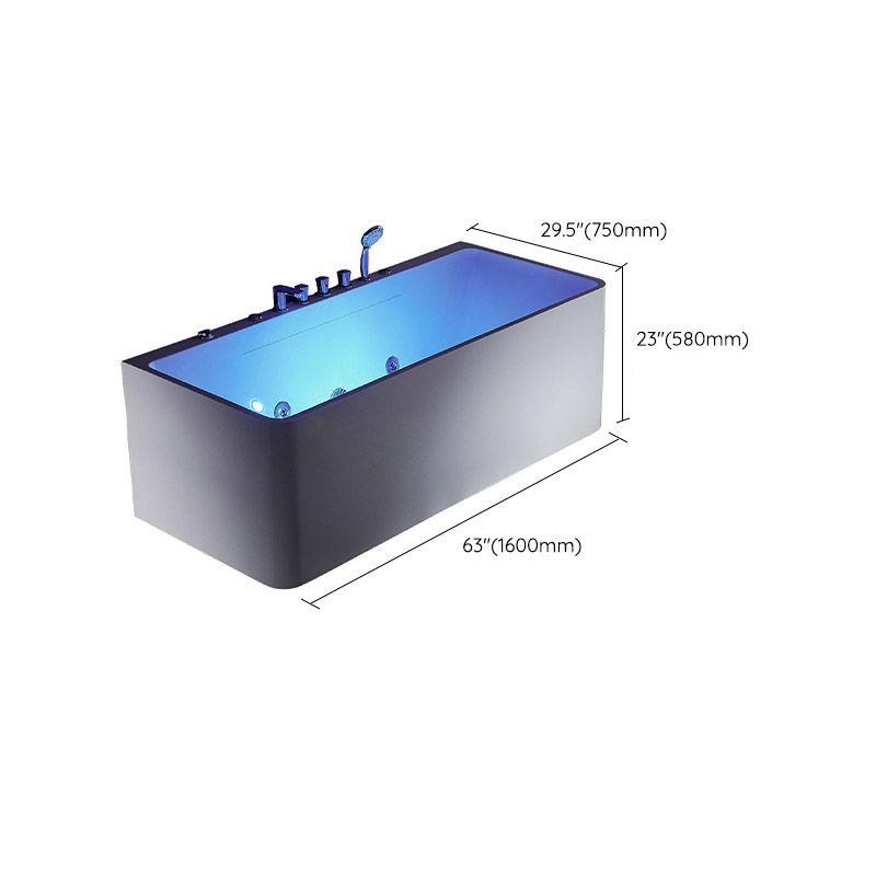 Modern Acrylic Rectangular Bath Tub White Whirlpool Freestanding Bathtub Clearhalo 'Bathroom Remodel & Bathroom Fixtures' 'Bathtubs' 'Home Improvement' 'home_improvement' 'home_improvement_bathtubs' 'Showers & Bathtubs' 1200x1200_44466046-db03-4b01-bec9-3e764b21add6