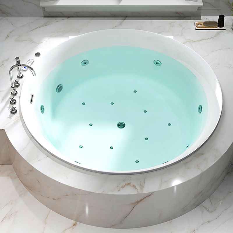 Drop-in Acrylic Round Bathtub Modern Air/ Whirlpool Bathtub in White Clearhalo 'Bathroom Remodel & Bathroom Fixtures' 'Bathtubs' 'Home Improvement' 'home_improvement' 'home_improvement_bathtubs' 'Showers & Bathtubs' 1200x1200_4446f551-3296-4f81-bc27-d5ad05ac83ba