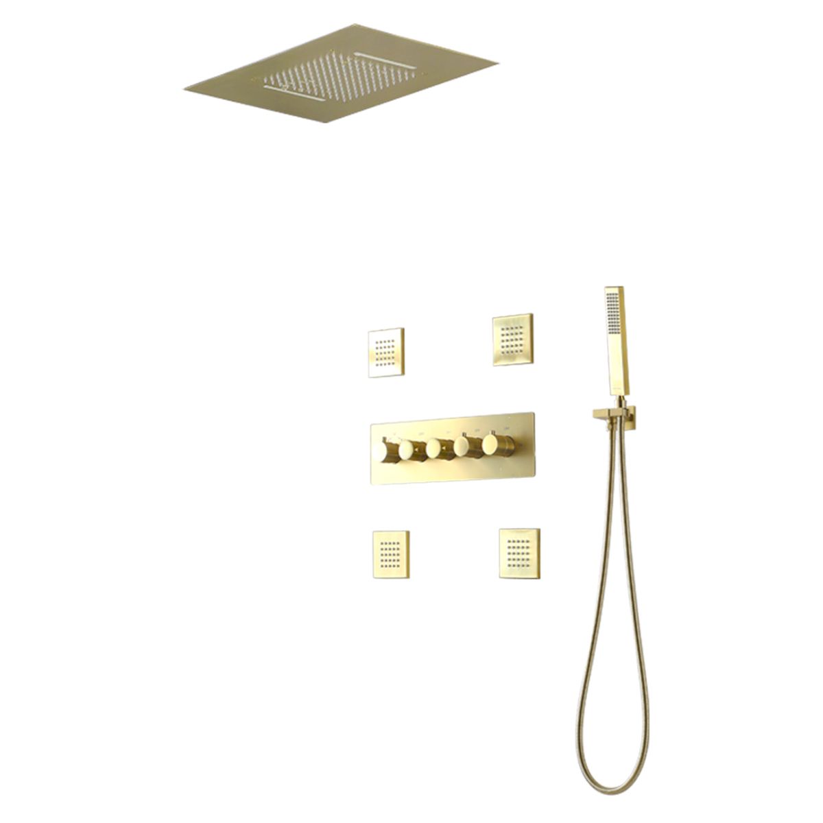 Modern Shower Trim Brass Body Jets Adjustable Shower Head Shower System Clearhalo 'Bathroom Remodel & Bathroom Fixtures' 'Home Improvement' 'home_improvement' 'home_improvement_shower_faucets' 'Shower Faucets & Systems' 'shower_faucets' 'Showers & Bathtubs Plumbing' 'Showers & Bathtubs' 1200x1200_4487d25b-d606-4282-866d-3ef1a3448c82