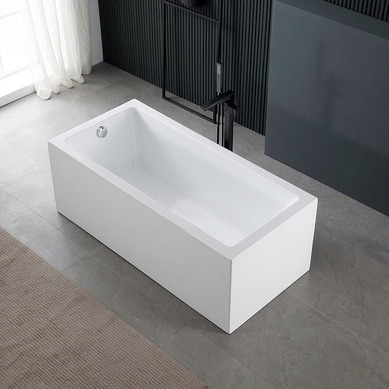 White Acrylic Rectangular Bathtub Soaking Freestanding with Left Drain Clearhalo 'Bathroom Remodel & Bathroom Fixtures' 'Bathtubs' 'Home Improvement' 'home_improvement' 'home_improvement_bathtubs' 'Showers & Bathtubs' 1200x1200_449b43ac-db62-4ff9-b93d-582d70597f87