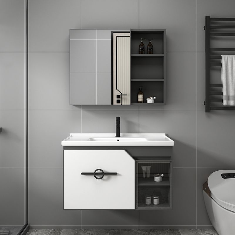 Modern Single Sink Vanity Metal Base Rectangular Wall Mount Vanity Set Clearhalo 'Bathroom Remodel & Bathroom Fixtures' 'Bathroom Vanities' 'bathroom_vanities' 'Home Improvement' 'home_improvement' 'home_improvement_bathroom_vanities' 1200x1200_44a15565-bbe1-4fe9-b101-5b9100213a26