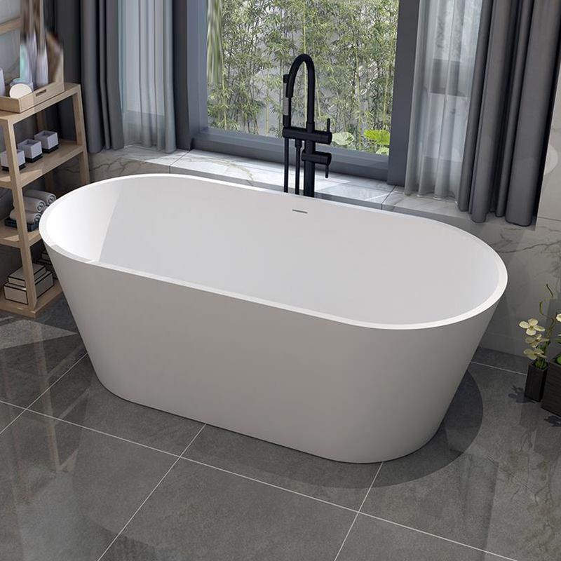 Stone Soaking Bathtub Antique Finish Oval Back to Wall Bath Tub (Faucet not Included) Clearhalo 'Bathroom Remodel & Bathroom Fixtures' 'Bathtubs' 'Home Improvement' 'home_improvement' 'home_improvement_bathtubs' 'Showers & Bathtubs' 1200x1200_44ac6e0a-82c2-487d-b499-3dc7bea08b26