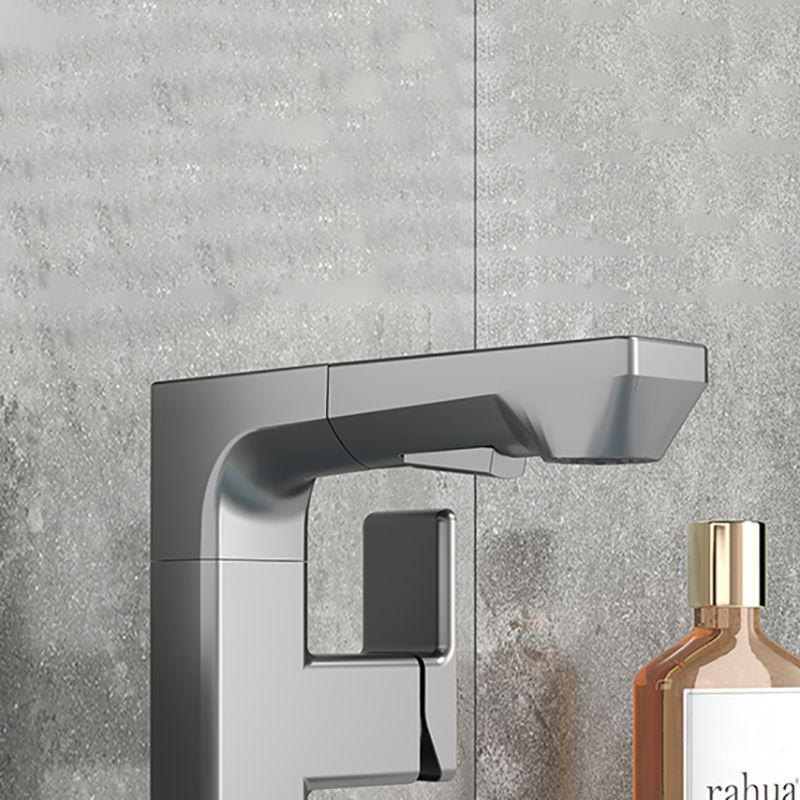 Modern Lever Handles Sink Faucet With Digital Display Square Brass Bathroom Sink Faucet Clearhalo 'Bathroom Remodel & Bathroom Fixtures' 'Bathroom Sink Faucets' 'Bathroom Sinks & Faucet Components' 'bathroom_sink_faucets' 'Home Improvement' 'home_improvement' 'home_improvement_bathroom_sink_faucets' 1200x1200_44d10b8c-13e7-41ae-a27e-0a972d0bc82b