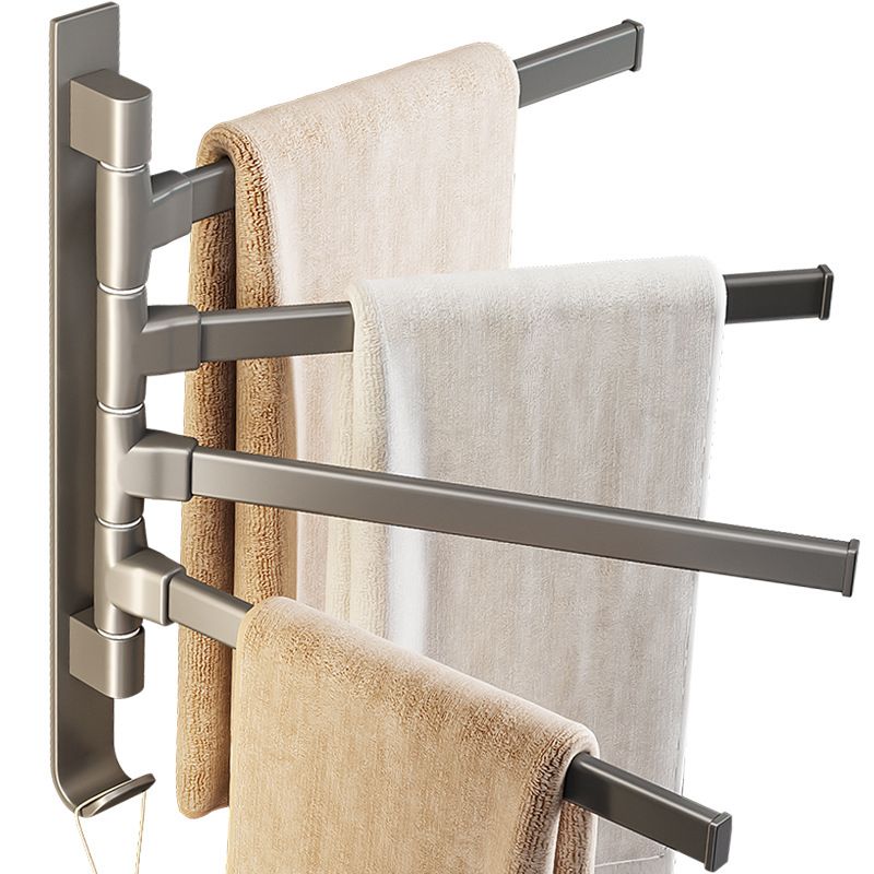 Contemporary Gray Bathroom Accessory Set Aluminum Towel Bar Clearhalo 'Bathroom Hardware Sets' 'Bathroom Hardware' 'Bathroom Remodel & Bathroom Fixtures' 'bathroom_hardware_sets' 'Home Improvement' 'home_improvement' 'home_improvement_bathroom_hardware_sets' 1200x1200_44ddfef6-863a-440d-b7ec-1477b3e40b45