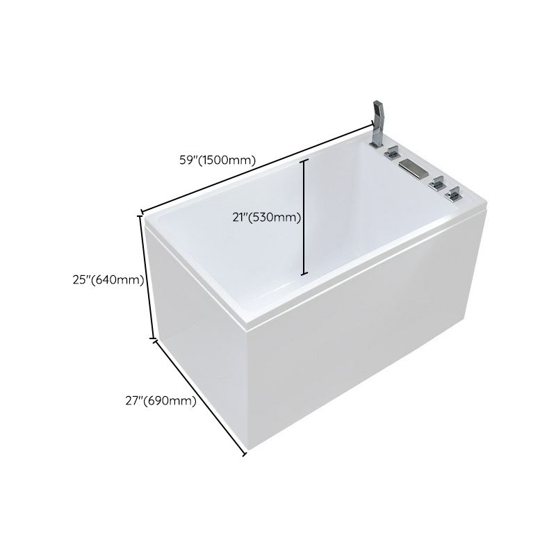 Modern Back to Wall Bathtub Rectangular Antique Finish Bathtub Clearhalo 'Bathroom Remodel & Bathroom Fixtures' 'Bathtubs' 'Home Improvement' 'home_improvement' 'home_improvement_bathtubs' 'Showers & Bathtubs' 1200x1200_453d6f48-c42c-4d3e-8b67-0a4ce87b4e57