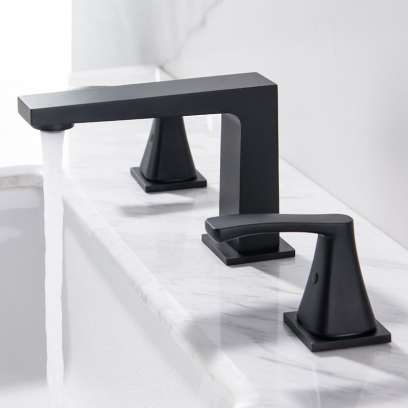 Modern 2-Handle Bathroom Sink Faucet 3 Hole Widespread Bathroom Faucet with Steel Clearhalo 'bathroom_sink_faucets' 'Conjunta de Baño y Conjunta de Grifo' 'Coronamiento de Baño y Dispositivo de Baño' 'Grifo del lavabo del baño' 'Hogar' 'home_improvement' 'home_improvement_bathroom_sink_faucets' 'Mejoras para el hogar' 1200x1200_455444e1-8324-4978-a6fe-5bb8c40bea75