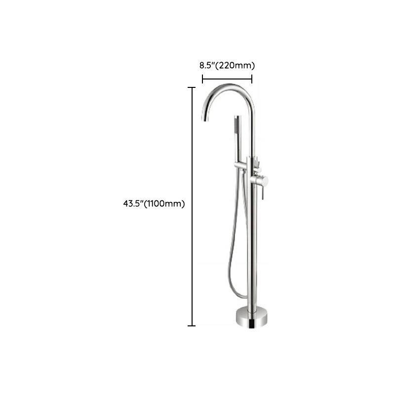 Modern Freestanding Tub Filler Trim Copper with Hand Shower Floor Mount Tub Filler Clearhalo 'Bathroom Remodel & Bathroom Fixtures' 'Bathtub Faucets' 'bathtub_faucets' 'Home Improvement' 'home_improvement' 'home_improvement_bathtub_faucets' 1200x1200_4559b8b2-ea33-4d0c-a5b8-ef5b5388e201