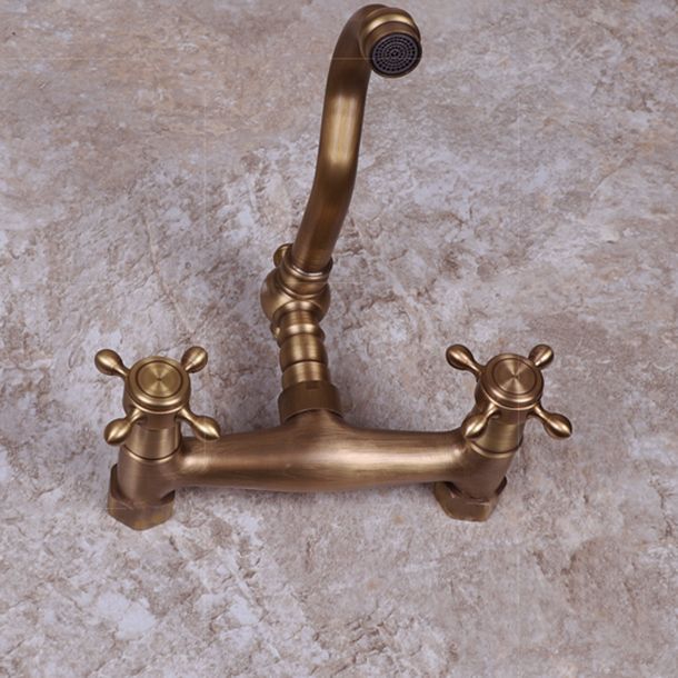 Brass Wide Spread Bathroom Faucet Industrial Lever Lavatory Faucet Clearhalo 'bathroom_sink_faucets' 'Conjuntos de Torneiras de Lavatório e Banheiro' 'home_improvement' 'home_improvement_bathroom_sink_faucets' 'Mobiliário Doméstico' 'Página inicial' 'Renovação e equipamento de casa de banho' 'Torneira para lavatório de banheiro' 1200x1200_456c53f8-8831-4c24-9739-9dc9b032db46