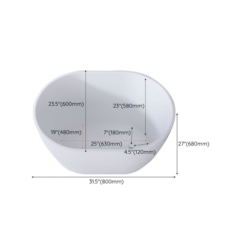 Modern Oval Soaking Bath Tub Freestanding Acrylic-Fiberglass Bath Tub Clearhalo 'Bathroom Remodel & Bathroom Fixtures' 'Bathtubs' 'Home Improvement' 'home_improvement' 'home_improvement_bathtubs' 'Showers & Bathtubs' 1200x1200_45756fd1-3f38-43de-9907-88baca16a077