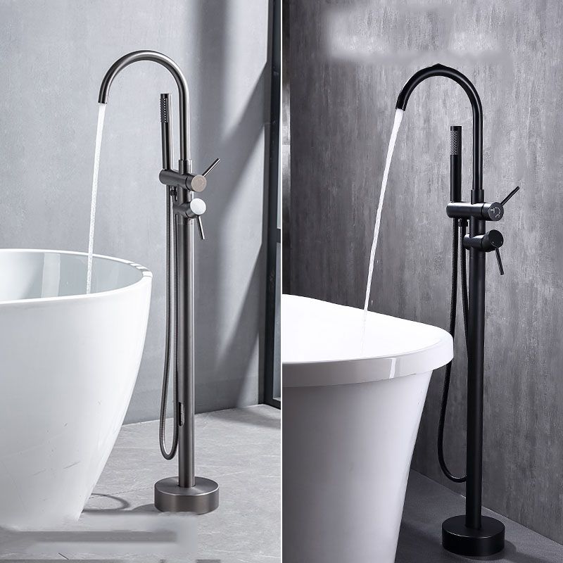 Floor Mounted Copper Freestanding Tub Filler Freestanding High Arc Tub Metal Filler Trim Clearhalo 'Bathroom Remodel & Bathroom Fixtures' 'Bathtub Faucets' 'bathtub_faucets' 'Home Improvement' 'home_improvement' 'home_improvement_bathtub_faucets' 1200x1200_457bfc4e-7e17-4c91-b6ce-28d250769260