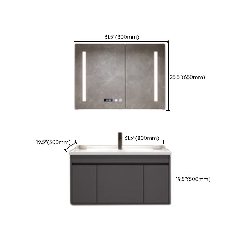 Wall Mount Modern Bathroom Vanity Set with Faucet Mirror Sink Clearhalo 'Bathroom Remodel & Bathroom Fixtures' 'Bathroom Vanities' 'bathroom_vanities' 'Home Improvement' 'home_improvement' 'home_improvement_bathroom_vanities' 1200x1200_457deabf-da00-45e6-ba2d-f971ff352201