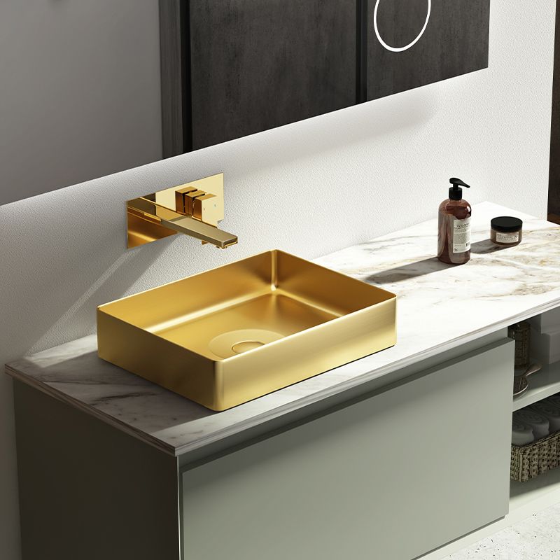 Modern Vessel Sink Metal Rectangular with Pop-Up Drain Vessel Bathroom Sink Clearhalo 'Bathroom Remodel & Bathroom Fixtures' 'Bathroom Sinks & Faucet Components' 'Bathroom Sinks' 'bathroom_sink' 'Home Improvement' 'home_improvement' 'home_improvement_bathroom_sink' 1200x1200_45ab7513-4875-4b9b-b4ef-a150023f7027