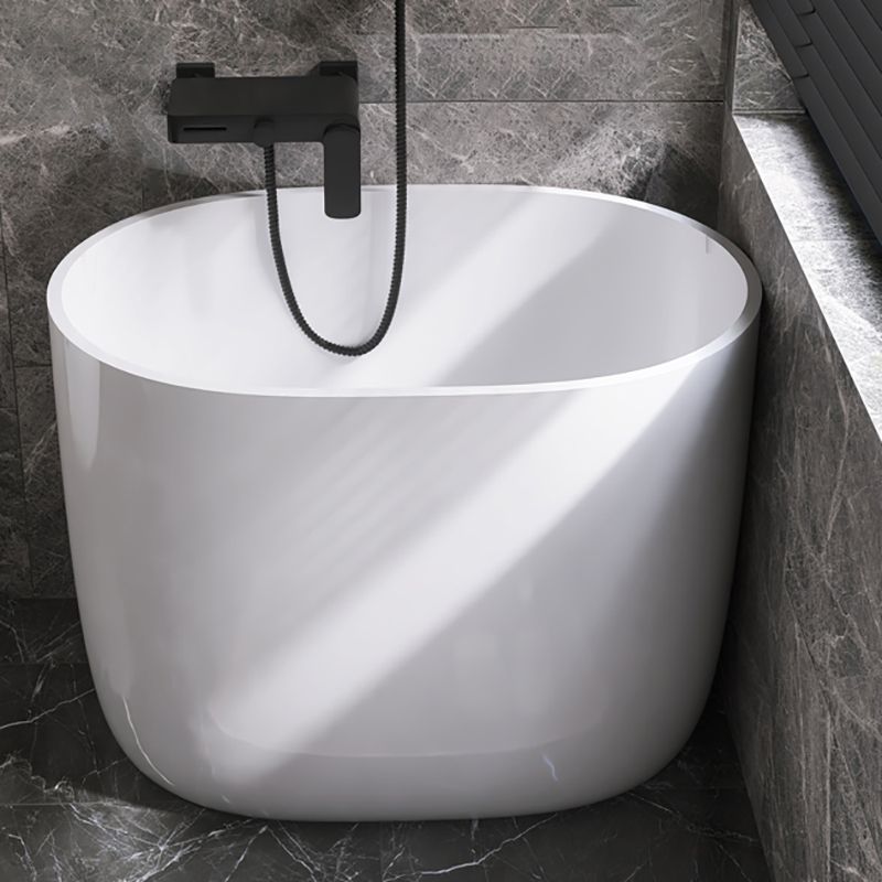 Modern Acrylic Ellipse White Bathtub Back to Wall with Drain Bath Tub Clearhalo 'Bathroom Remodel & Bathroom Fixtures' 'Bathtubs' 'Home Improvement' 'home_improvement' 'home_improvement_bathtubs' 'Showers & Bathtubs' 1200x1200_45abeaaa-8d46-4fac-94b9-d0cdac17c16e