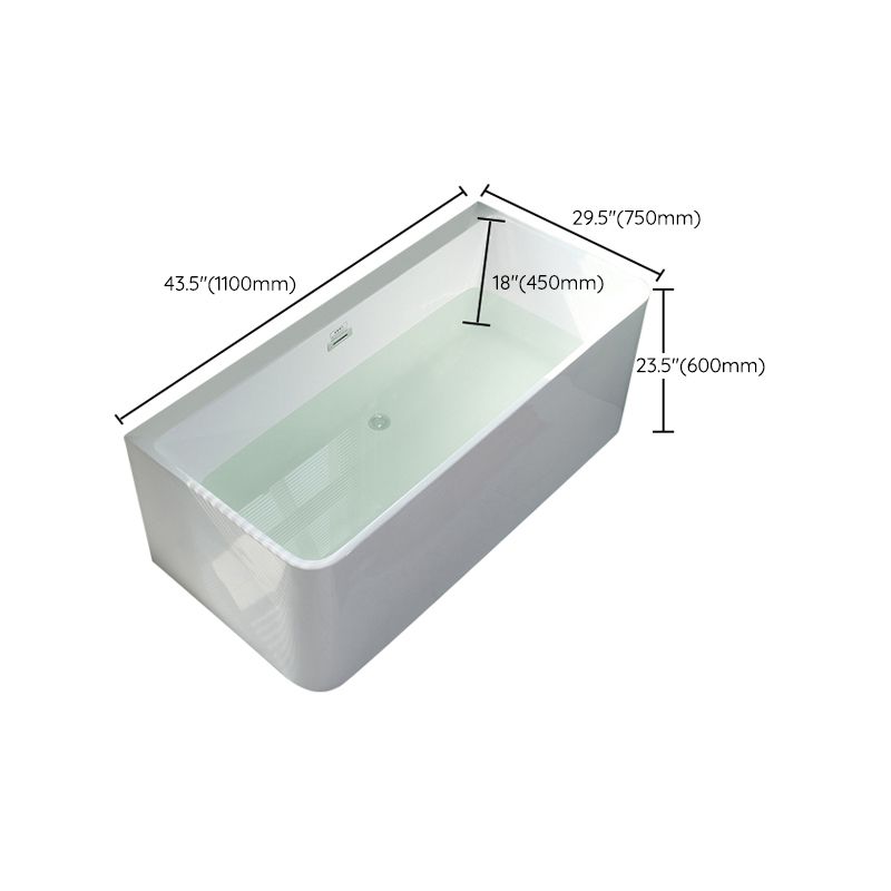 Rectangular Soaking Acrylic Bathtub Contemporary Bath Tub with Drain and Overflow Trim Clearhalo 'Bathroom Remodel & Bathroom Fixtures' 'Bathtubs' 'Home Improvement' 'home_improvement' 'home_improvement_bathtubs' 'Showers & Bathtubs' 1200x1200_45b2e8b3-1524-4655-a05c-d3f181a52038