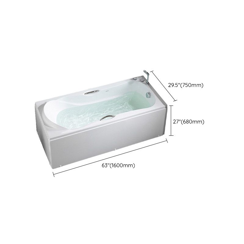 Modern Corner White Bathtub Acrylic Rectangle Back to Wall with Drain Bath Tub Clearhalo 'Bathroom Remodel & Bathroom Fixtures' 'Bathtubs' 'Home Improvement' 'home_improvement' 'home_improvement_bathtubs' 'Showers & Bathtubs' 1200x1200_45b5f0d0-ed07-43ad-80be-2cb0ecd088a5