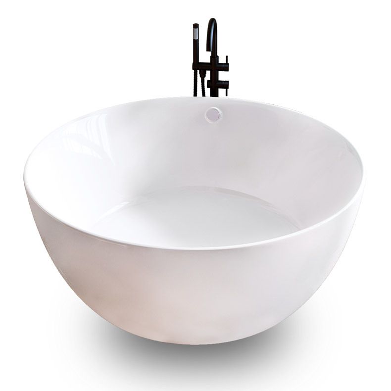 Round White Acrylic-Fiberglass Bathtub Soaking Freestanding Bath Tub Clearhalo 'Bathroom Remodel & Bathroom Fixtures' 'Bathtubs' 'Home Improvement' 'home_improvement' 'home_improvement_bathtubs' 'Showers & Bathtubs' 1200x1200_45bdae87-2e50-4412-8d75-674aa2fc6293